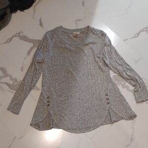 Misia Heather Gray Long Sleeve Top